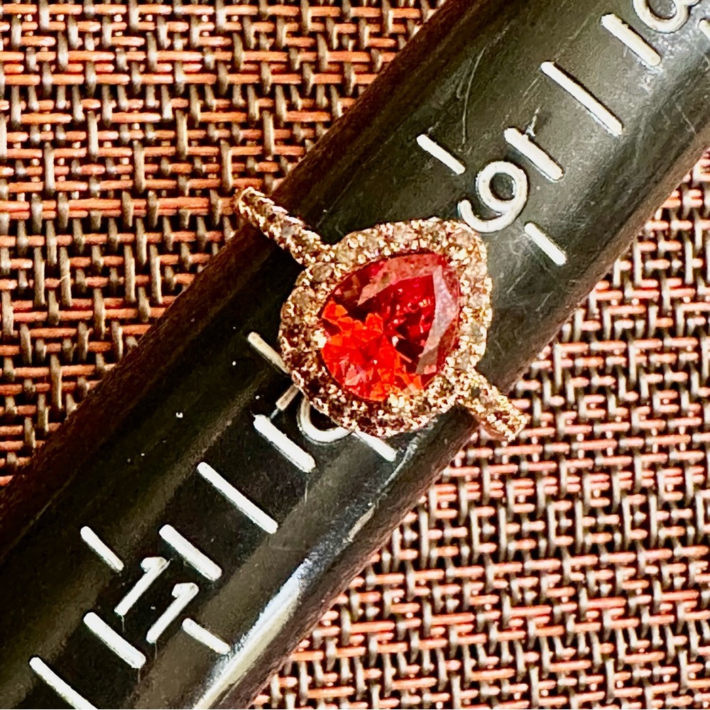 Fragrant Jewels Gold and Red Teardrop Ring